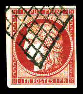 O N°6A, 1f Rouge-brun Obl Grille, Très Jolie Pièce. SUP. R. (signé Calves/certificats)  Qualité: Oblitéré  Cote: 3200 Eu - 1849-1850 Ceres