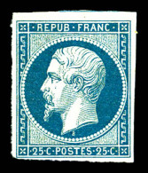 ** N°10, 25c Bleu, Fraîcheur Postale. SUPERBE. R.R. (certificat)  Qualité: ** - 1852 Louis-Napoleon