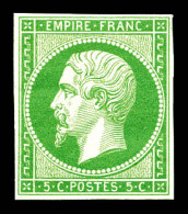 * N°12a, 5c Vert-jaune, Frais. TTB (signé/certificat)  Qualité: *  Cote: 1525 Euros - 1853-1860 Napoleon III