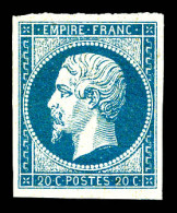 ** N°14A, 20c Bleu Type I. TTB (signé Calves/certificat)  Qualité: ** - 1853-1860 Napoleon III