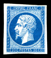 * N°14A, 20c Bleu Type I. TB (signé Calves)  Qualité: *  Cote: 450 Euros - 1853-1860 Napoleon III