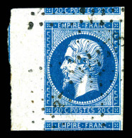 O N°14A, 20c Bleu Type I Bdf, Grandes Marges Avec Voisins. SUP  Qualité: Oblitéré - 1853-1860 Napoleon III