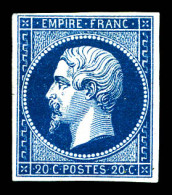 (*) N°14Aa, 20c Bleu Foncé Type I. TB  Qualité: (*)  Cote: 200 Euros - 1853-1860 Napoleon III