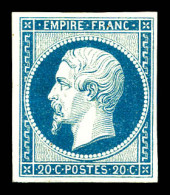 * N°14Af, 20c Bleu Laiteux, TB  Qualité: *  Cote: 500 Euros - 1853-1860 Napoléon III.