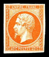 ** N°16, 40c Orange, FRAÎCHEUR POSTALE, SUPERBE (Signé/certificats)  Qualité: ** - 1853-1860 Napoleon III