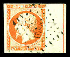 O N°16, 40c Orange Obl Pc 2960, Bord De Feuille Avec Filet D'encadrement, R.R, SUP (certificat)  Qualité: Oblitéré  Cote - 1853-1860 Napoleon III