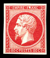 ** N°17B, 80c Rose, Fraîcheur Postale. SUPERBE. R.R. (signé Calves/Certificat)  Qualité: ** - 1853-1860 Napoléon III