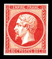 * N°17B, 80c Rose, Fraîcheur Postale, Quasi **. SUPERBE. R. (signé Calves/Brun/certificat)  Qualité: *  Cote: 3800 Euros - 1853-1860 Napoléon III