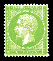 ** N°20g, 5c Vert-jaune Sur Verdâtre, Frais. TTB (signé Calves/certificat)  Qualité: ** - 1862 Napoleon III