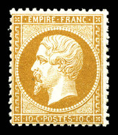 ** N°21, 10c Bistre, Fraîcheur Postale. SUPERBE. R. (signé Calves/certificat)  Qualité: ** - 1862 Napoleon III