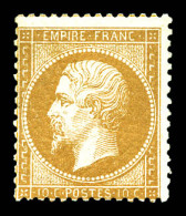 * N°21, 10c Bistre, Frais, TB (certificat)  Qualité: *  Cote: 2250 Euros - 1862 Napoléon III