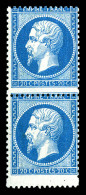 * N°22, 20c Bleu: Variété De Piquage, Timbre Plus Grand Tenant à Normal. TB (certificat)  Qualité: * - 1862 Napoleon III