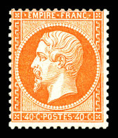 ** N°23, 40c Orange, Fraîcheur Postale. SUPERBE (certificats)  Qualité: ** - 1862 Napoleon III