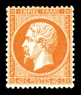 * N°23, 40c Orange, Bon Centrage, Frais, TTB (signé Margues/certificat)  Qualité: *  Cote: 3100 Euros - 1862 Napoleon III