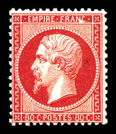 ** N°24a, 80c Rose-foncé, Fraîcheur Postale. SUPERBE. R. (certificat)  Qualité: ** - 1862 Napoléon III