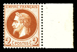 ** N°26B, 2c Rouge Brun Type II, Bord De Feuille Latéral. SUP  Qualité: ** - 1863-1870 Napoleon III With Laurels