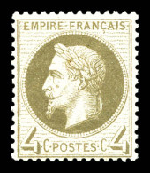 ** N°27B, 4c Gris Jaunâtre Type II, Fraîcheur Postale, Très Bon Centrage. SUP (certificat)  Qualité: ** - 1863-1870 Napoleon III With Laurels