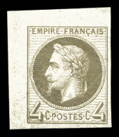 * N°27Be, Rothschild, 4c Gris Non Dentelé Cdf, Quasi **. SUP (certificat)  Qualité: *  Cote: 300 Euros - 1863-1870 Napoleon III With Laurels