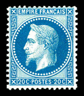 ** N°29A, 20c Bleu Type I, Bon Centrage, Fraîcheur Postale. SUP (signé Calves/certificat)  Qualité: ** - 1863-1870 Napoléon III. Laure