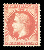 * N°32e, 80c Rose Pâle. TTB (signé/certificat)  Qualité: *  Cote: 1750 Euros - 1863-1870 Napoléon III Lauré