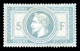 * N°33, 5F Violet-gris, Gno, TB (signé Brun/certificat)  Qualité: *  Cote: 9500 Euros - 1863-1870 Napoléon III Lauré