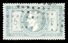 O N°33, 5F Empire Oblitération Gros Points, Restauré, Très Belle Présentation. (certificat)  Qualité: Oblitéré  Cote: 16 - 1863-1870 Napoleon III With Laurels