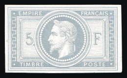 ** N°33c, 5F Violet-gris Non Dentelé, Fraîcheur Postale, SUPERBE. R.R. (signé Calves/certificats)  Qualité: ** - 1863-1870 Napoléon III Lauré