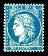 ** N°37, 20c Bleu, Très Bon Centrage, Fraîcheur Postale. SUP (certificat)  Qualité: ** - 1870 Siège De Paris