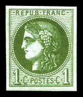 ** N°39A, 1c Olive Report 1, Fraîcheur Postale, SUP (certificat)  Qualité: ** - 1870 Ausgabe Bordeaux