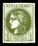 * N°39Aa, 1c Olive Foncé Report 1. TTB  Qualité: *  Cote: 350 Euros - 1870 Ausgabe Bordeaux