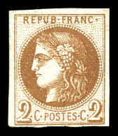 ** N°40A, 2c Chocolat Report 1, Fraîcheur Postale, TTB (signé Calves/certificats)  Qualité: ** - 1870 Bordeaux Printing