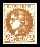 * N°40A, 2c Chocolat Clair Report 1, Grande Fraîcheur, SUP (certificat)  Qualité: *  Cote: 1700 Euros - 1870 Bordeaux Printing