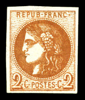 * N°40B, 2c Brun Rouge Foncé Report 2. TB (signé Brun/certificat)  Qualité: *  Cote: 360 Euros - 1870 Bordeaux Printing