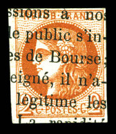 O N°40B, 2c Brun-rouge Obl Typographique Des Journaux. TB (signé Brun)  Qualité: Oblitéré  Cote: 400 Euros - 1870 Emission De Bordeaux