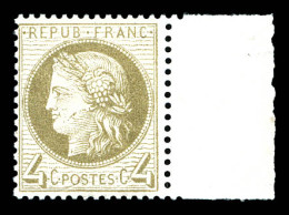 ** N°52, 4c Gris, Bord De Feuille, Fraîcheur Postale. TTB (certificat)  Qualité: ** - 1871-1875 Ceres