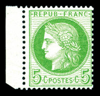 ** N°53, 5c Vert-jaune Sur Azuré, Bdf. TTB  Qualité: ** - 1871-1875 Ceres