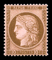 ** N°54, 10c Brun Sur Rose, Fraîcheur Postale, Très Bon Centrage. SUP (signé Brun/certificat)  Qualité: ** - 1871-1875 Cérès