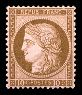 * N°54, 10c Brun Sur Rose, Quasi **, Fraîcheur Postale, Très Bon Centrage. SUP (certificat)  Qualité: * - 1871-1875 Ceres