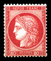 ** N°57, 80c Rose, Fraîcheur Postale. SUP. R. (signé Brun/certificat)  Qualité: ** - 1871-1875 Ceres