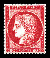 ** N°57a, 80c Carmin-rose, Très Bon Centrage. SUPERBE (certificat)  Qualité: ** - 1871-1875 Ceres