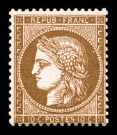** N°58, 10c Brun Sur Rose, Fraîcheur Postale. SUP (certificat)  Qualité: ** - 1871-1875 Ceres