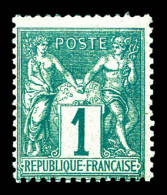 ** N°61, 1c Vert, Fraîcheur Postale (signé/certificat)  Qualité: ** - 1876-1878 Sage (Typ I)