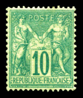 * N°65, 10c Vert Type I, TB (signé Calves/certificat)  Qualité: *  Cote: 1200 Euros - 1876-1878 Sage (Typ I)