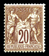 ** N°67, 20c Brun Type I, Fraîcheur Postale, SUP (certificat)  Qualité: ** - 1876-1878 Sage (Typ I)