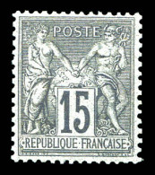 ** N°77, 15c Gris Type II, Fraîcheur Postale, Très Bon Centrage. SUP (signé Calves/certificat)  Qualité: ** - 1876-1898 Sage (Type II)