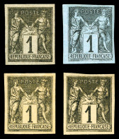 (*) N°83, 1c Sage: 4 Essais. TTB  Qualité: (*) - 1876-1898 Sage (Type II)