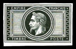 (*) Empire Lauré, 5 Francs, épreuve Terminée Sans La Valeur En Noir Sur Chine, Rare Et Superbe (certificat)  Qualité: (* - 1863-1870 Napoléon III Con Laureles