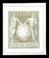 (*) Sage Type I Avec Globe, épreuve En Gris Sur Azuré. TTB. R.R. (certificat)  Qualité: (*) - 1876-1878 Sage (Type I)