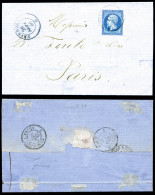 O N°14, 20c Empire Obl Cachet Sarde Faverges Sur Lettre Pour Paris. R. (certificat)  Qualité: Oblitéré - 1849-1876: Klassik