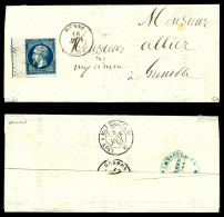 O N°14Ai, 20c Bleu Bord De Feuille Avec Filet D'encadrement Sur Lettre De Vienne Pour Grenoble. TTB (signé Calves/certif - 1849-1876: Klassik